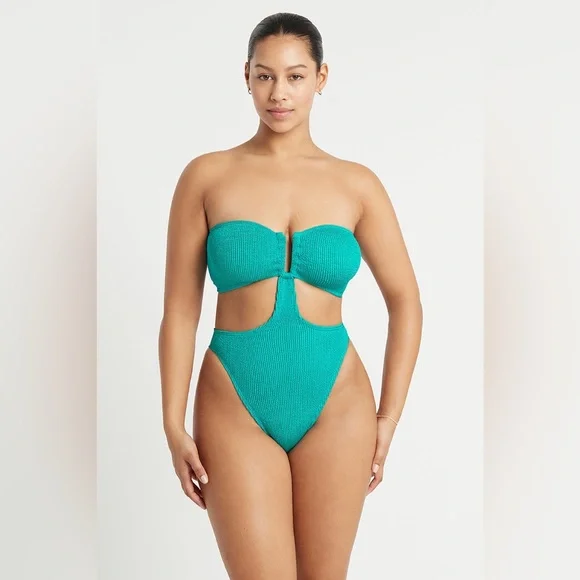 NWT Bond-Eye Thera One-Piece Bathing Suit in Turquoise size Small - Picture 4 of 12